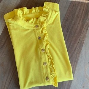 Tory Burch Lidia Ruffled Polo Shirt